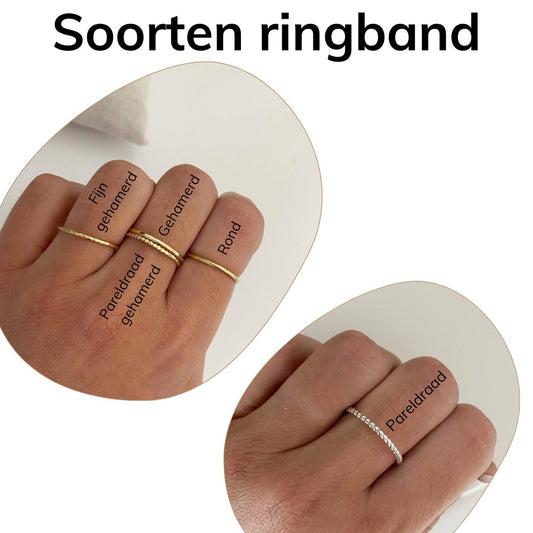 Moedermelk ring met smalle ronde steen - Algarrada Melissa