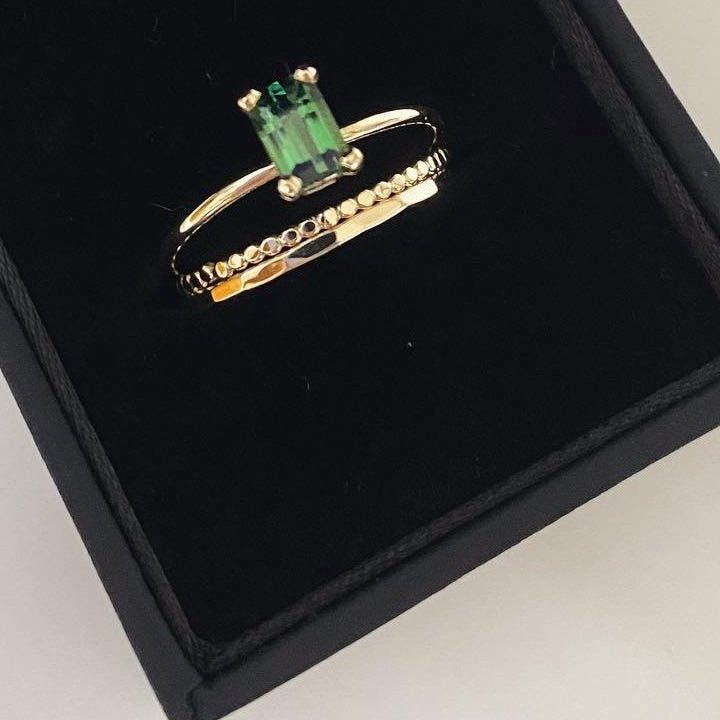 Ring met groene toermalijn in 14K goud - Algarrada Melissa