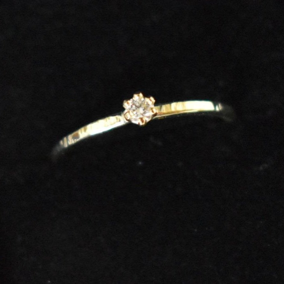 Subtiele ring in 14K goud met diamant - Algarrada Melissa