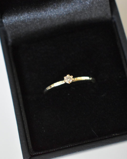 Subtiele ring in 14K goud met diamant - Algarrada Melissa